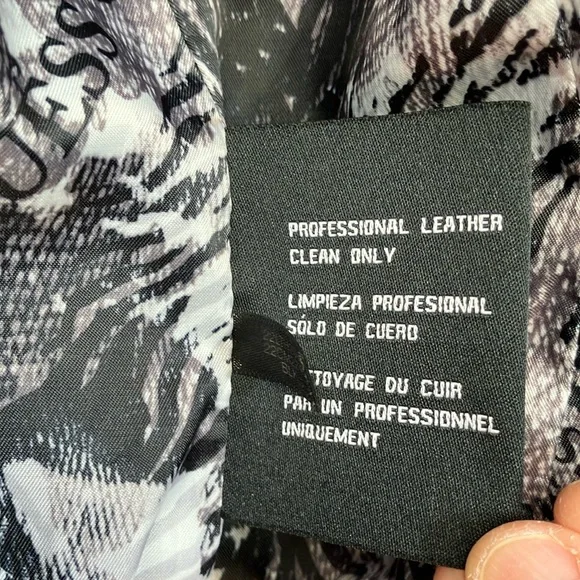 Guess Black Leather Motorcycle Jacket - Picture 9 of 10